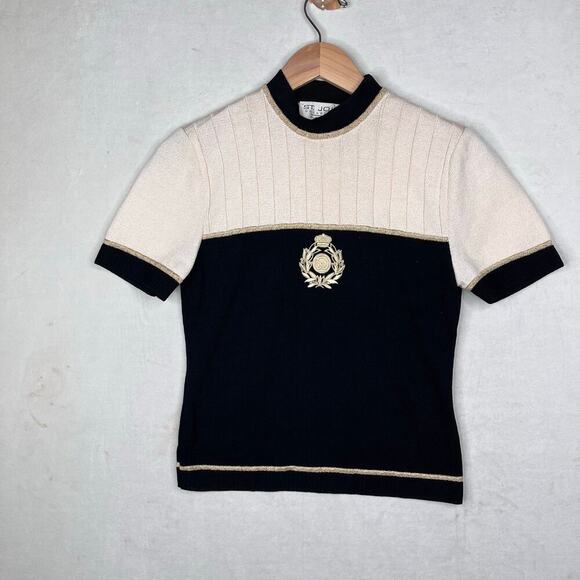 St. John Collection Women's Embroidered Crest Logo Sweater size (P) or XS - Picture 4 of 9